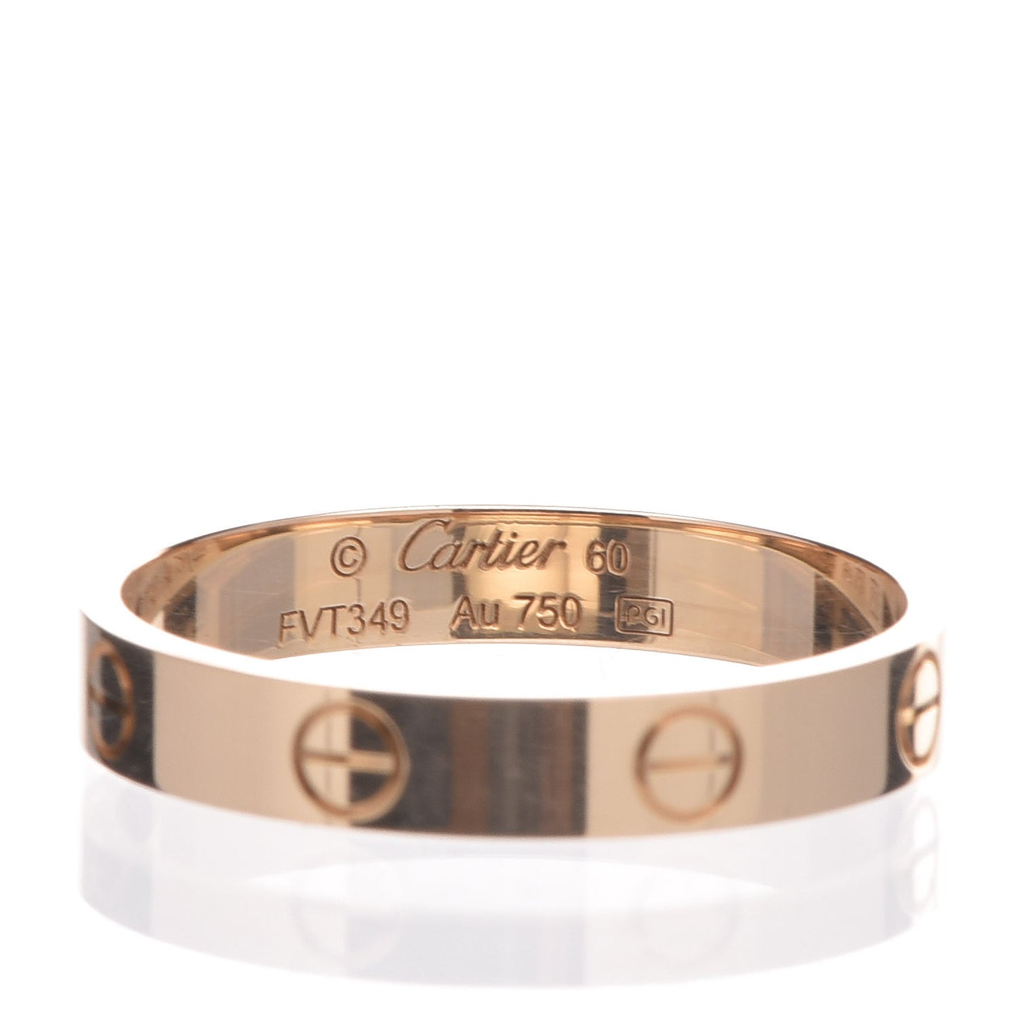 18K Yellow Gold 3.5mm LOVE Wedding Band Ring 60 9