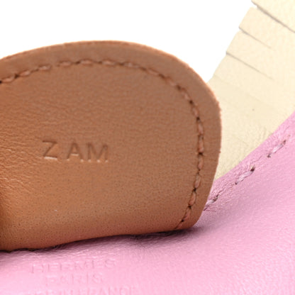 Hermes Milo Lambskin Grigri Rodeo Horse Bag Charm MM Mauve Sylvestre Craie Chai 3 of 4