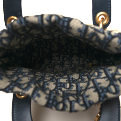 Christian Dior Wicker Oblique Mini Lady Dior Bag Blue 5 of 9