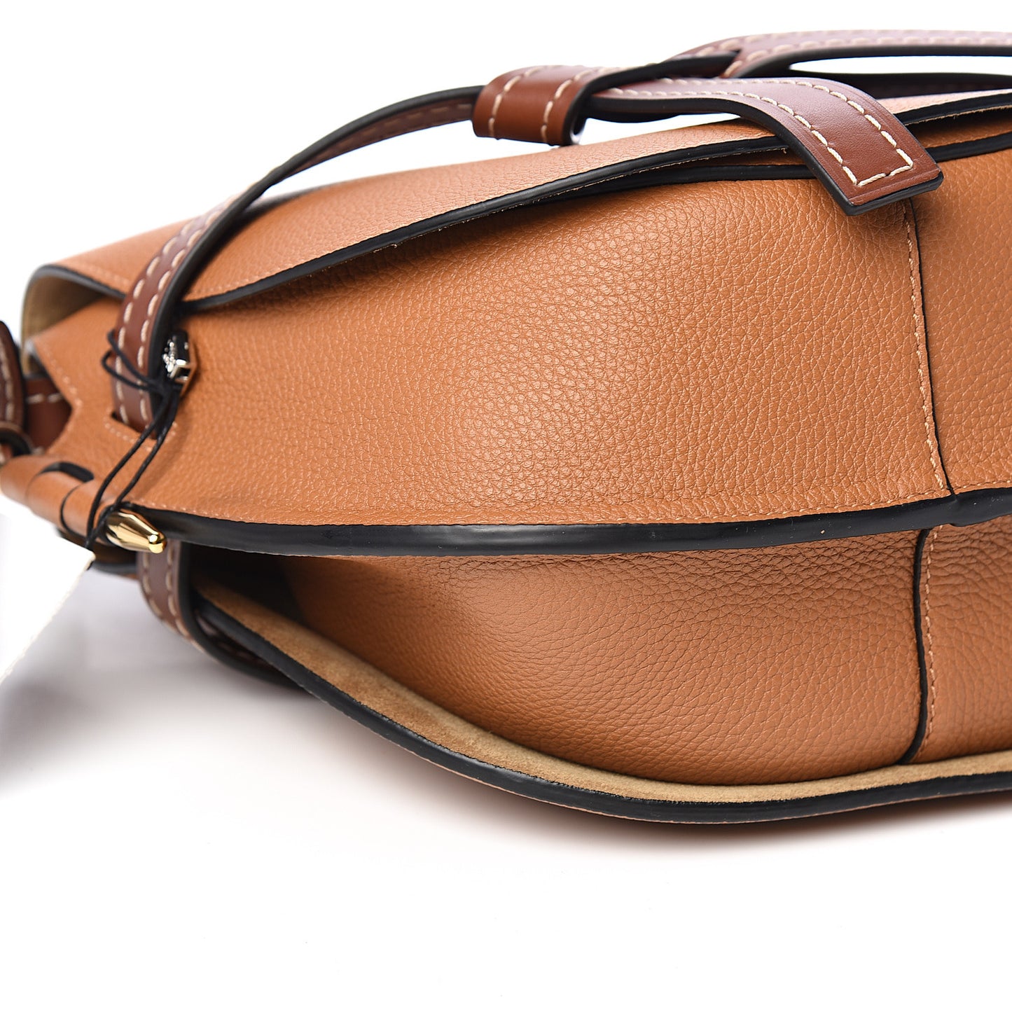 Grained Calfskin Small Gate Crossbody Bag Caramel Pecan