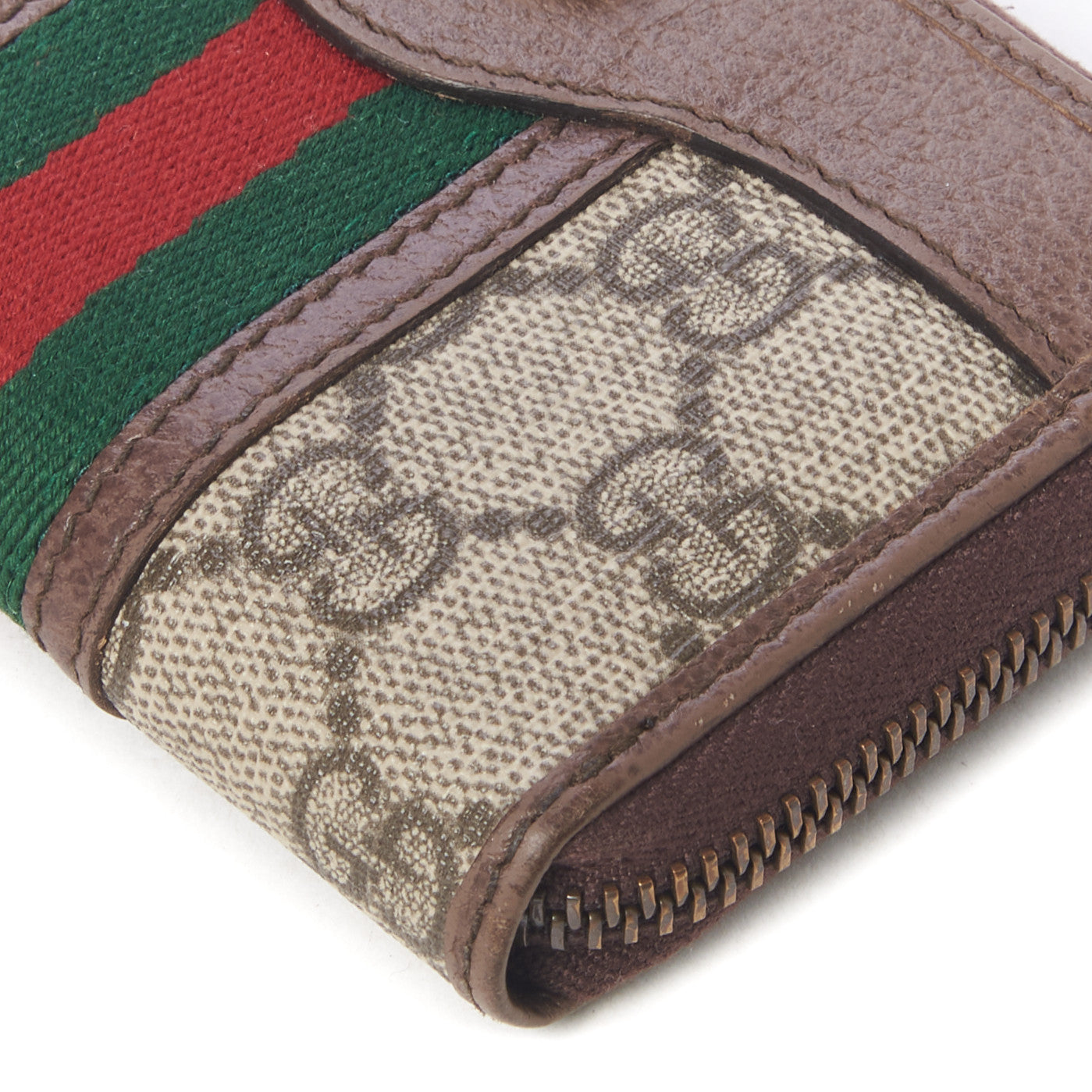 Gucci GG Supreme Web Ophidia Zip Around Card Case Brown 7 of 8