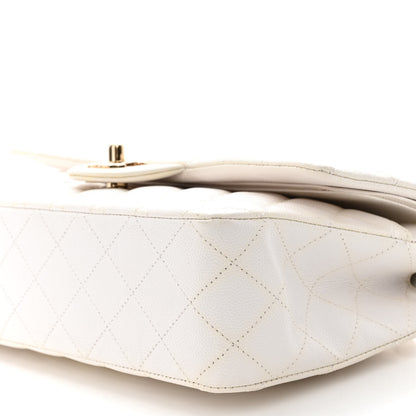 Chanel Caviar Quilted Medium Double Flap White 10 of 10