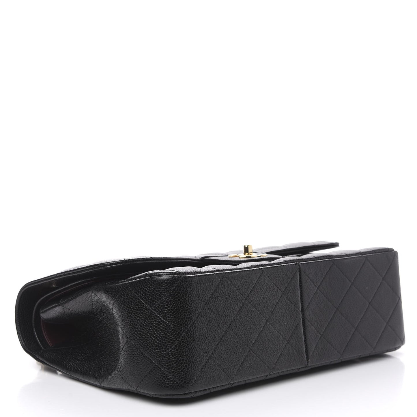 Caviar Quilted Jumbo Double Flap Black