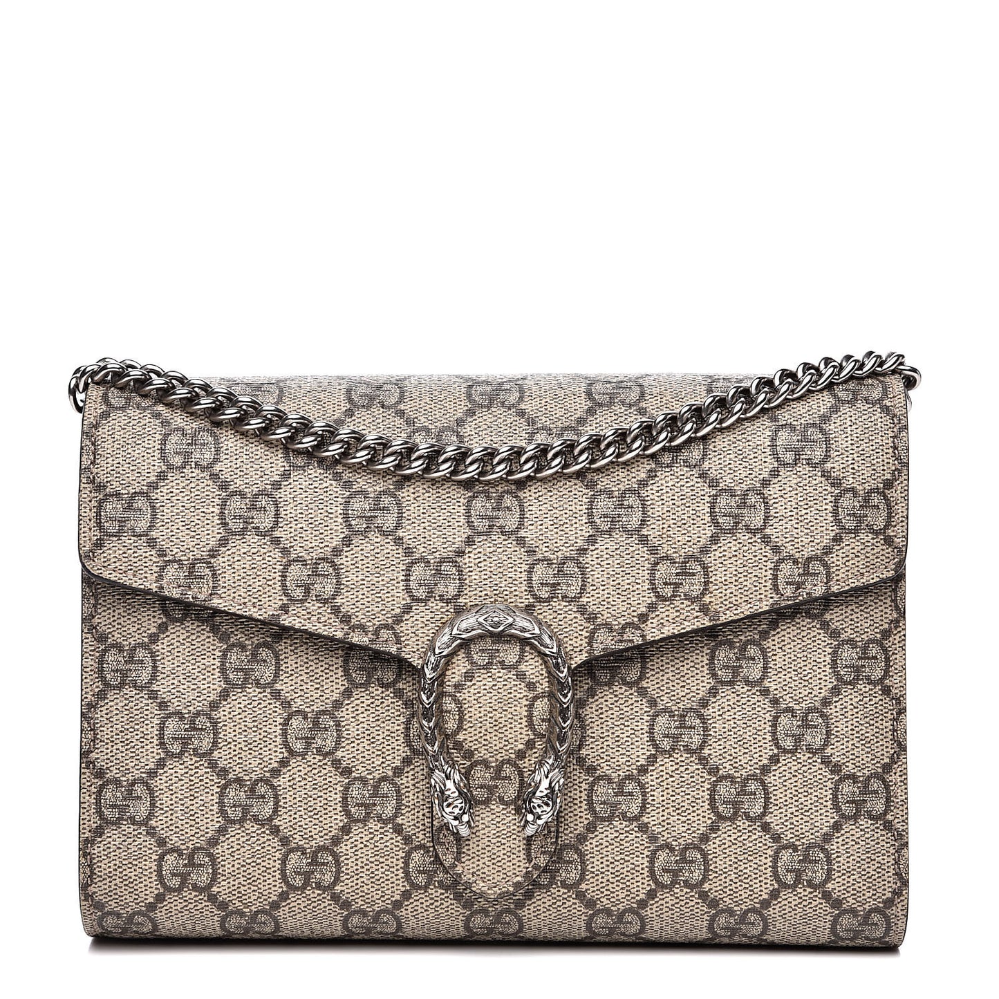 GG Supreme Monogram Mini Dionysus Chain Wallet Beige Taupe