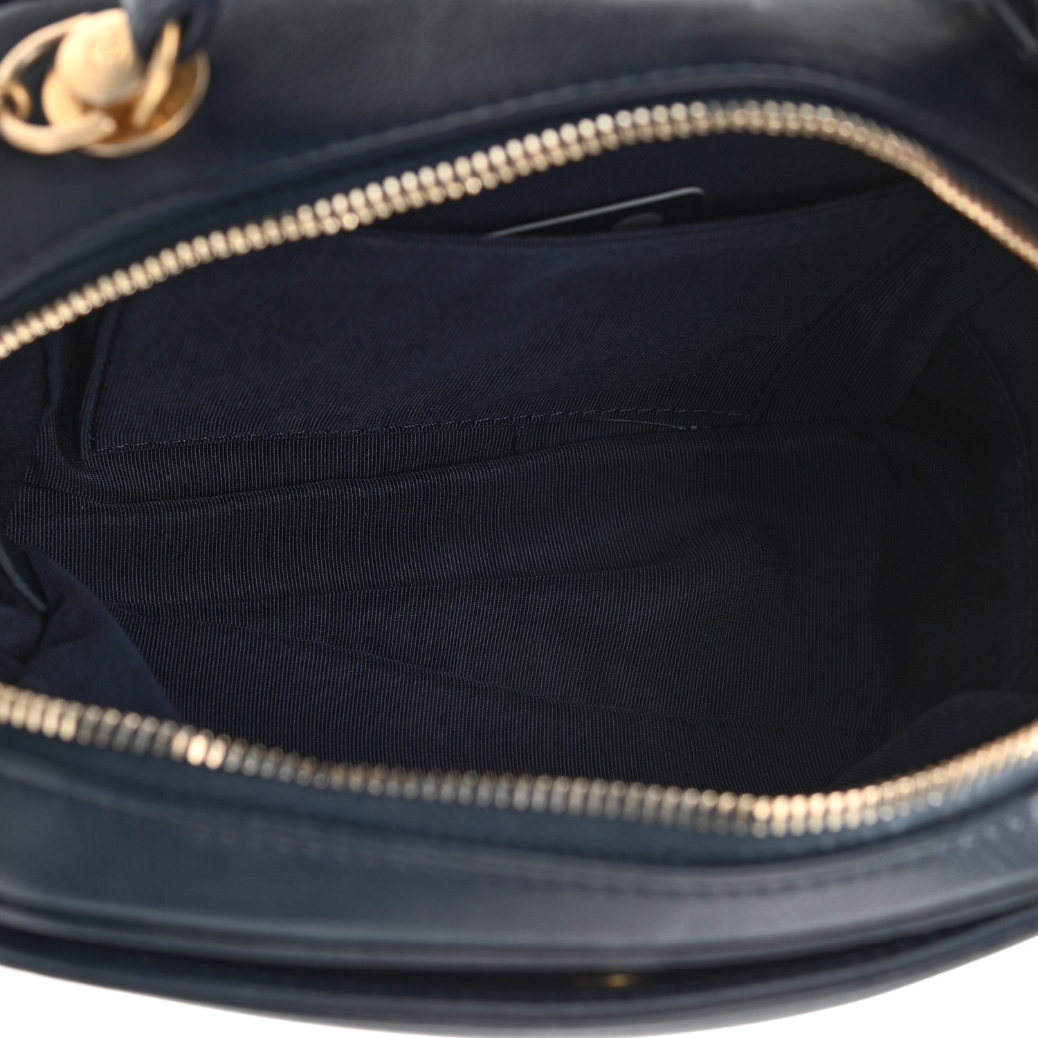 Chanel Calfskin Quilted CC Small Vanity Case Navy 9 of 21