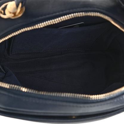 Chanel Calfskin Quilted CC Small Vanity Case Navy 9 of 21