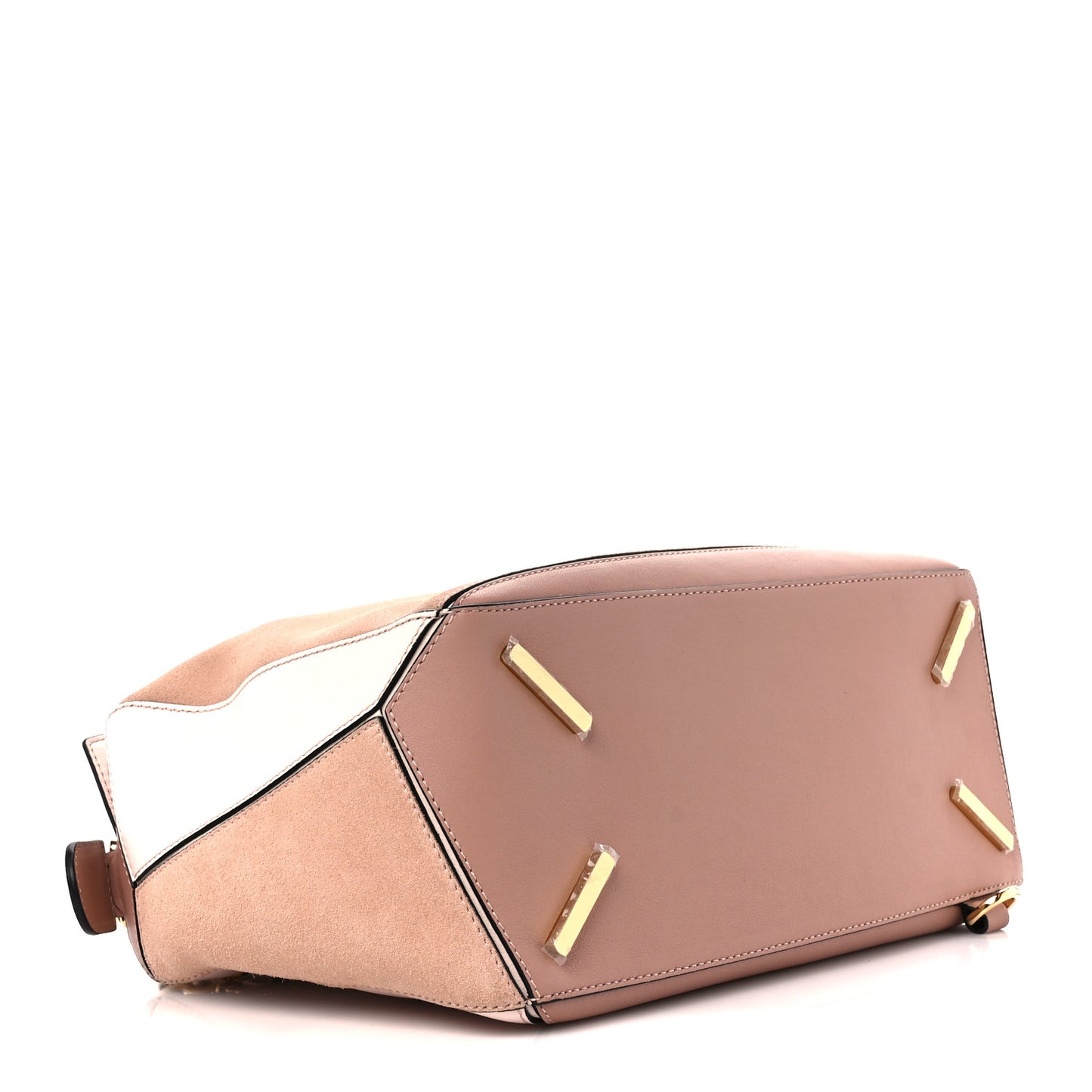 Calfskin Suede Medium Puzzle Bag Blush