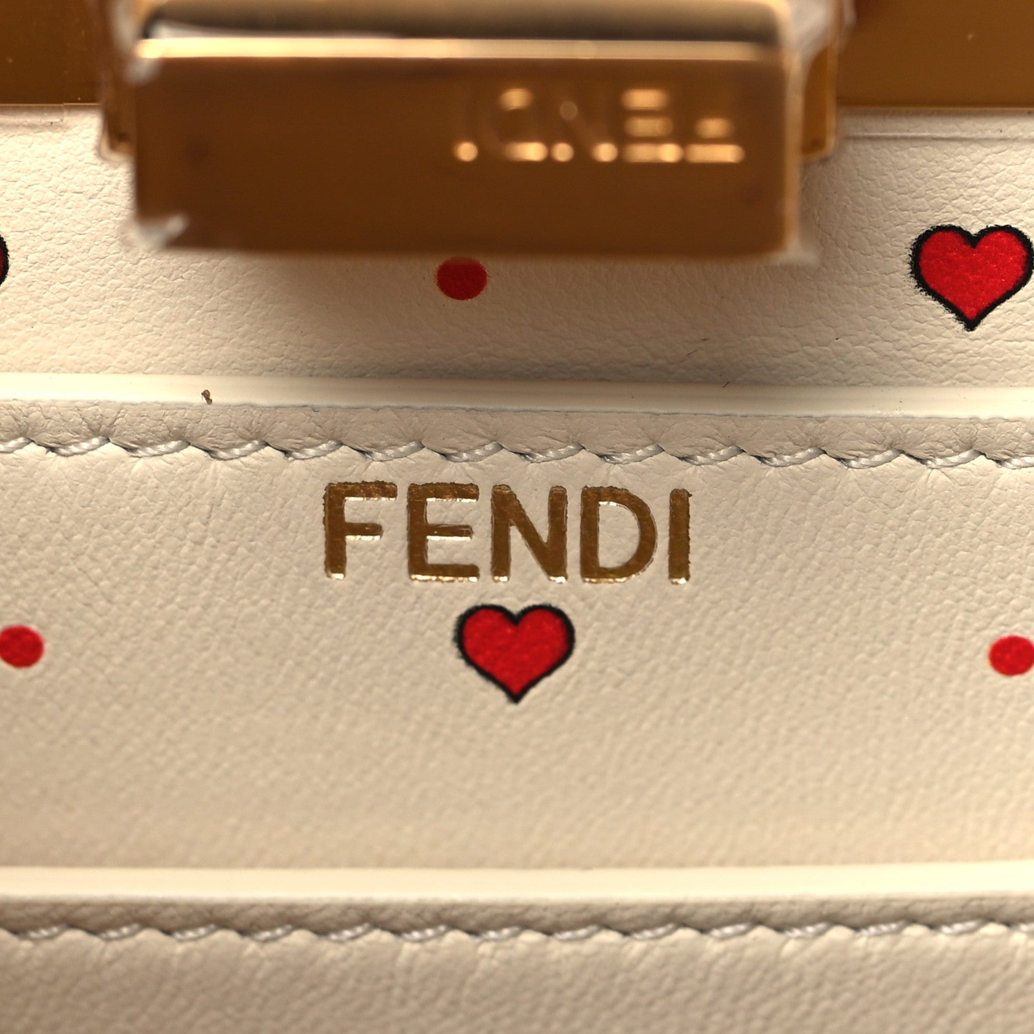 Fendi Vitello Seta Nappa Chinese Valentines Day Karligraphy Small Peekaboo I SEE U Satchel Rosso Cardinale Panna 5 of 9