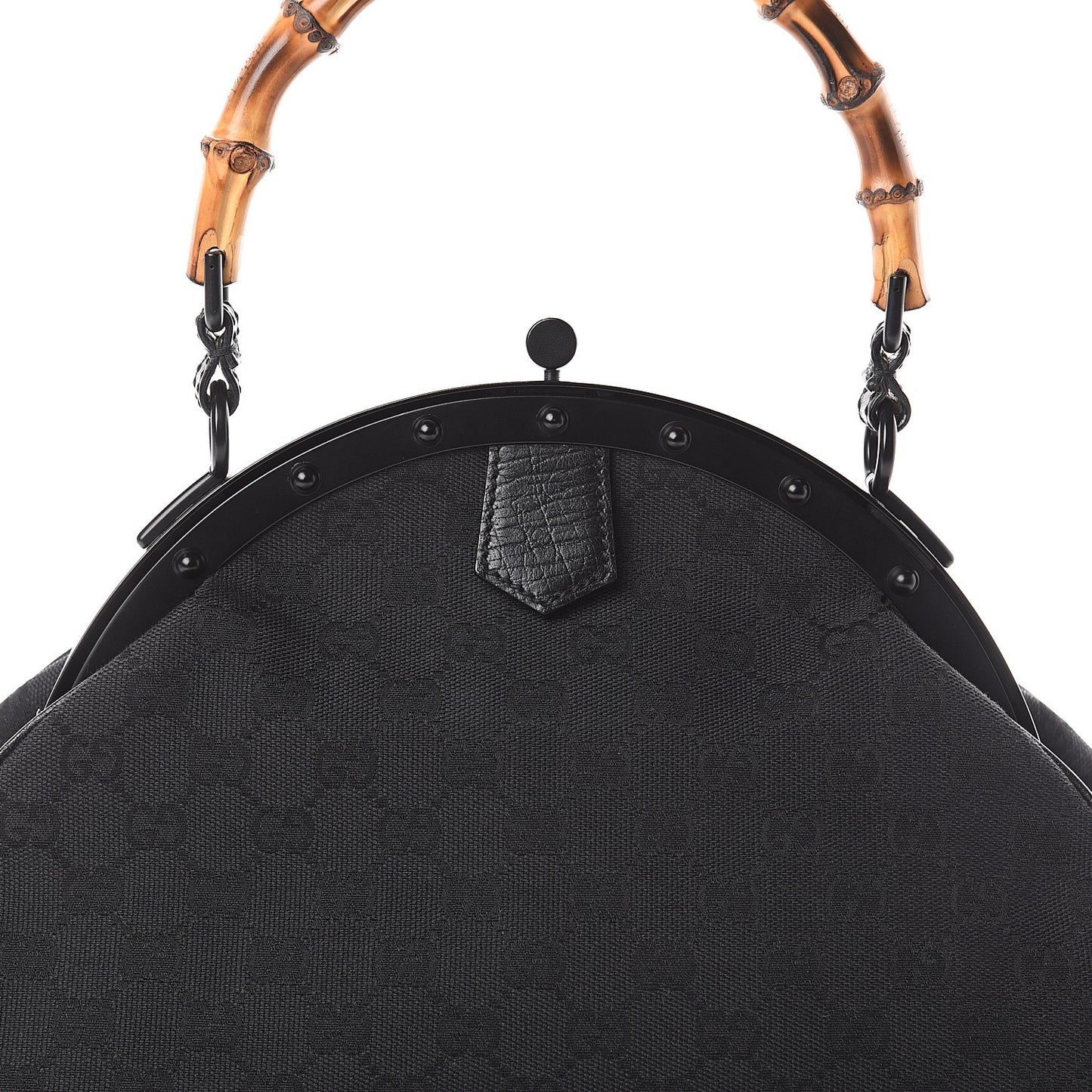 Monogram Bamboo Top Handle Bag Black
