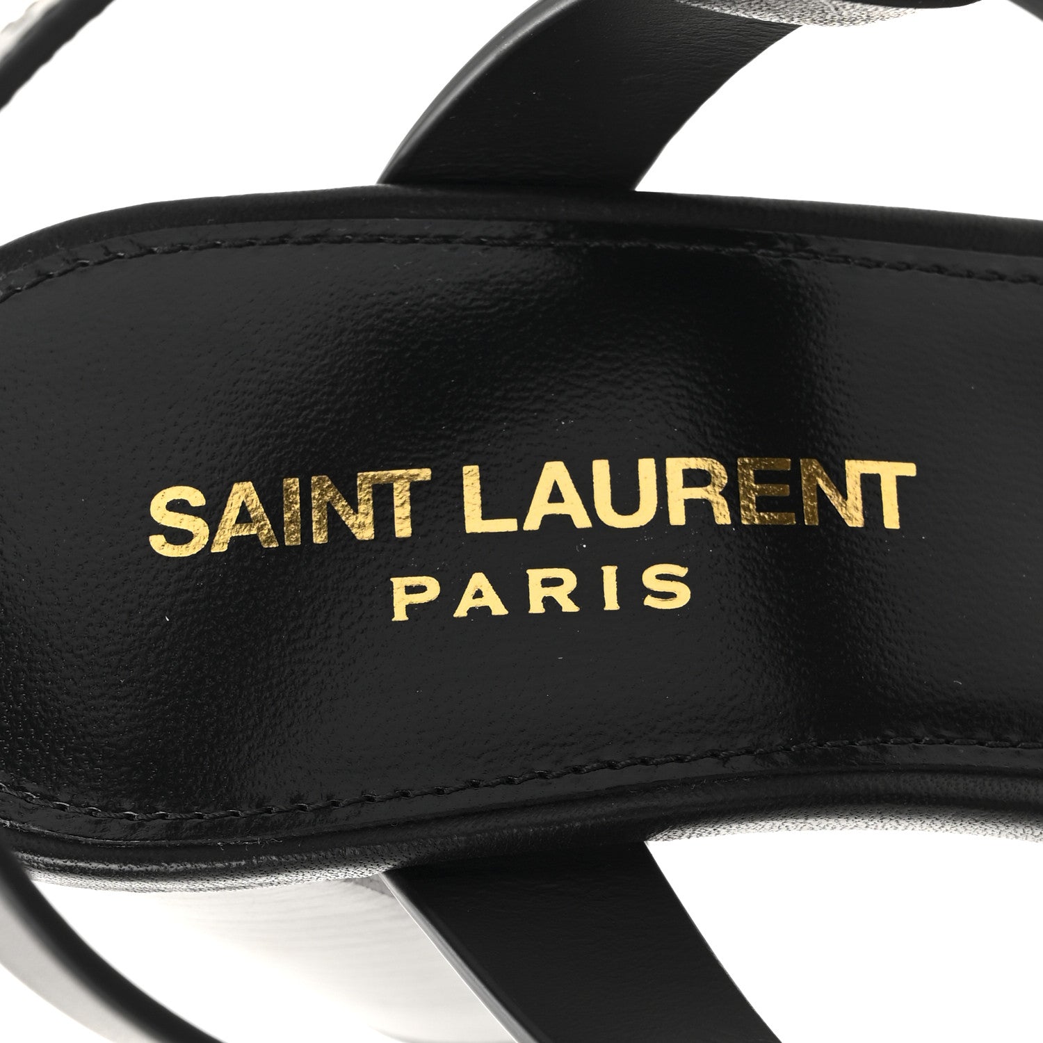Saint Laurent Calfskin Fake Cocco Cassandra 75 Sandals 38.5 Black 8 of 10