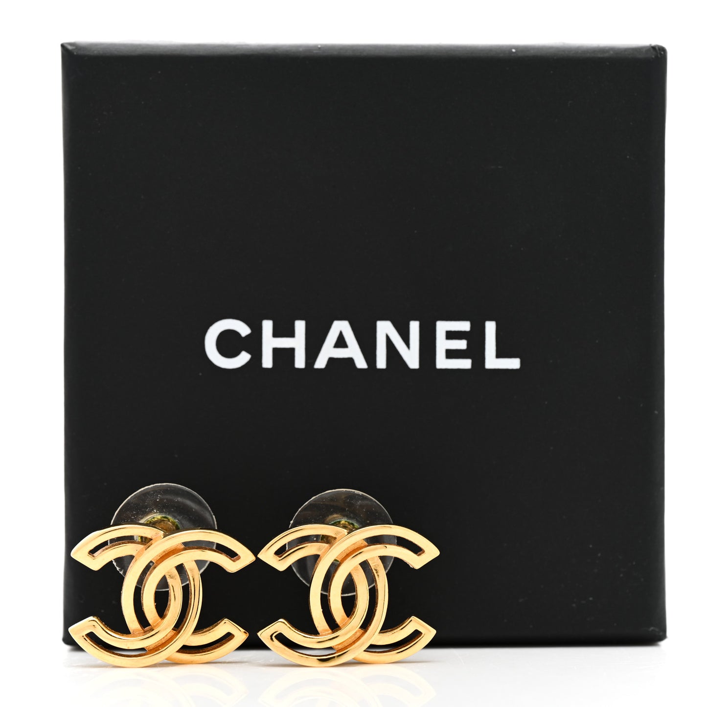 Metal Obazine CC Earrings Gold
