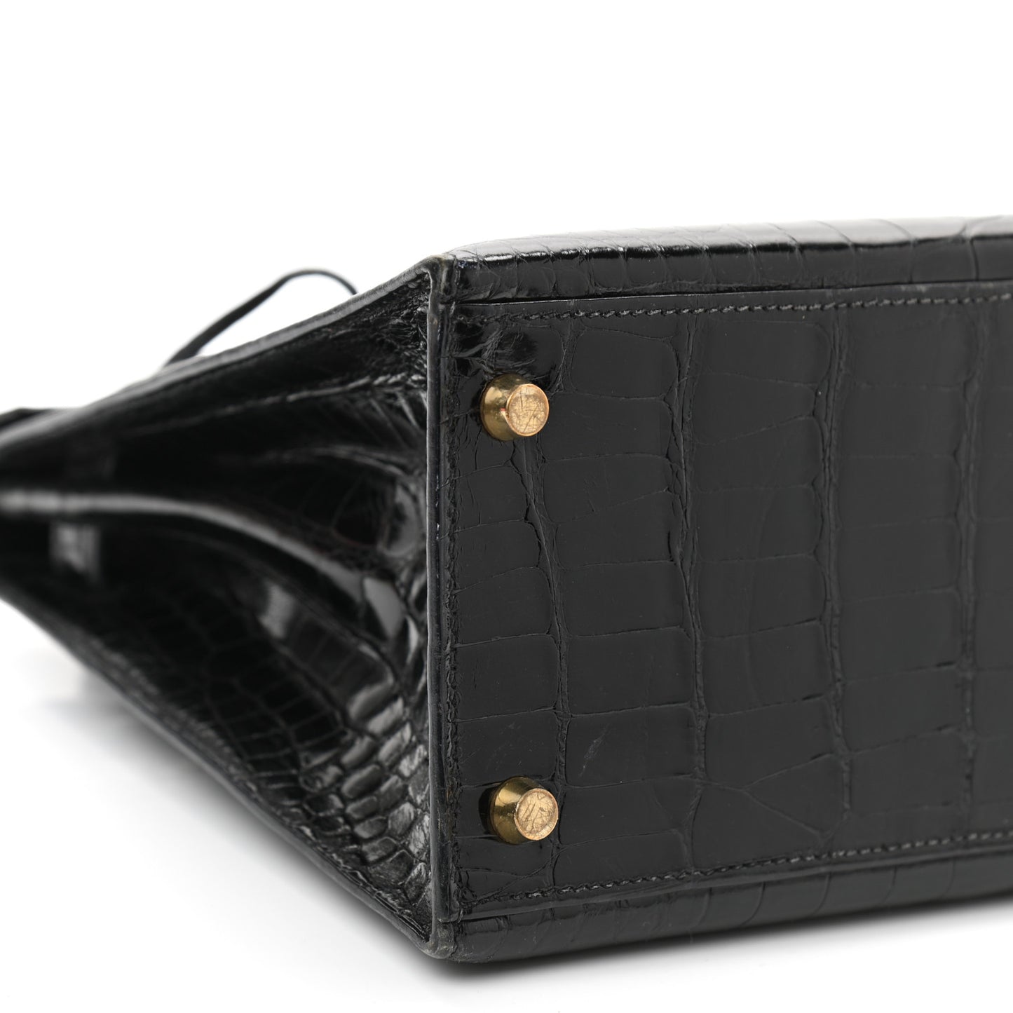 Shiny Alligator Kelly Sellier 28 Black