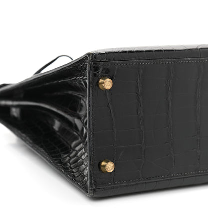 Hermes Shiny Alligator Kelly Sellier 28 Black 9 of 19