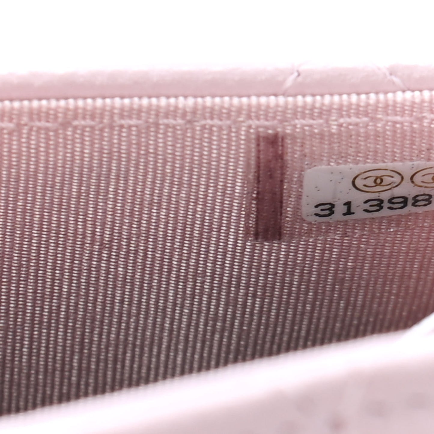 Caviar Quilted Coco Candy Card Holder On Chain Light Pink