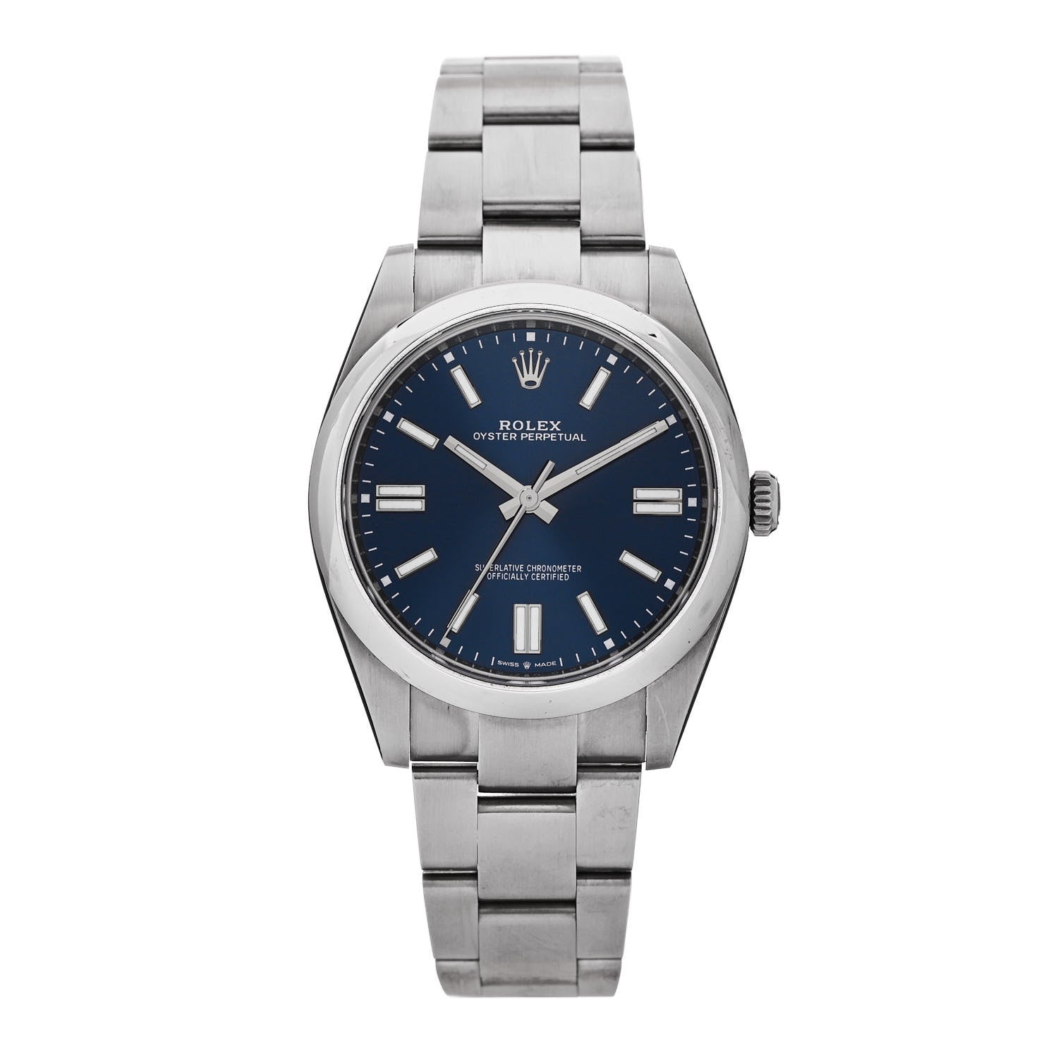 Rolex Stainless Steel 41mm Oyster Perpetual Watch Bright Blue 124300 1 of 5