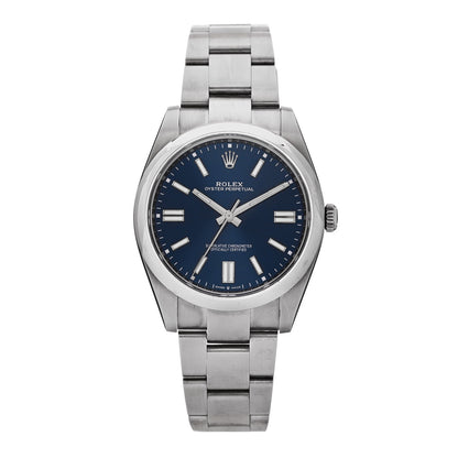 Rolex Stainless Steel 41mm Oyster Perpetual Watch Bright Blue 124300 1 of 5