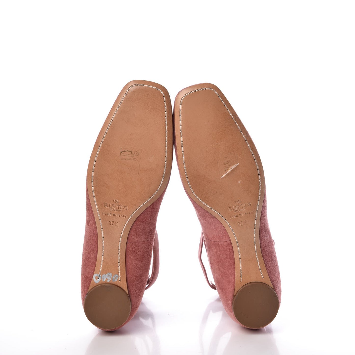 Suede Lace Up Plum Ballet Flats 37.5 Antique Rose