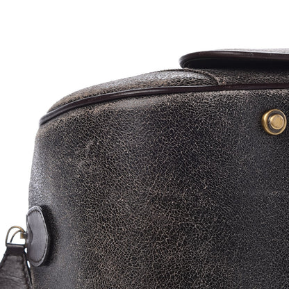 Christian Dior Distressed Calfskin Saddle Bowler Brown 9 of 11