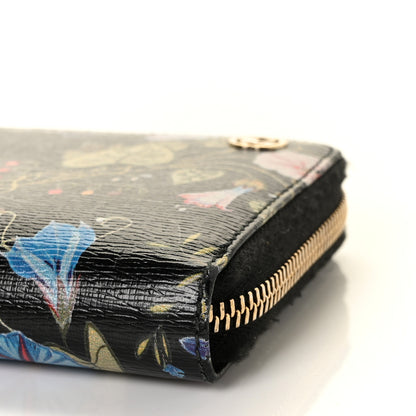 Gucci Shangai Calfskin Flora Knight Zip Around Wallet Black 8 of 8