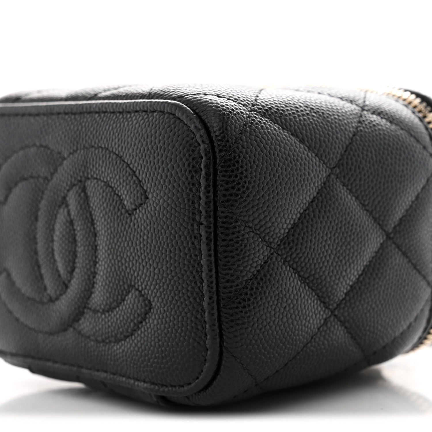 Chanel Caviar Quilted Mini Vanity Case With Chain Black 10 of 11