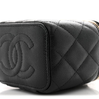 Chanel Caviar Quilted Mini Vanity Case With Chain Black 10 of 11