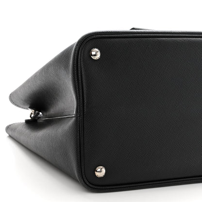Prada Saffiano Cuir Medium Double Handle Tote Black 9 of 10