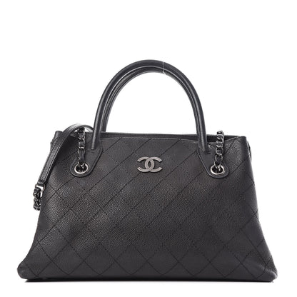 Chanel Grained Vegetal Calfskin Small Urban Shopping Tote Black 1 of 11