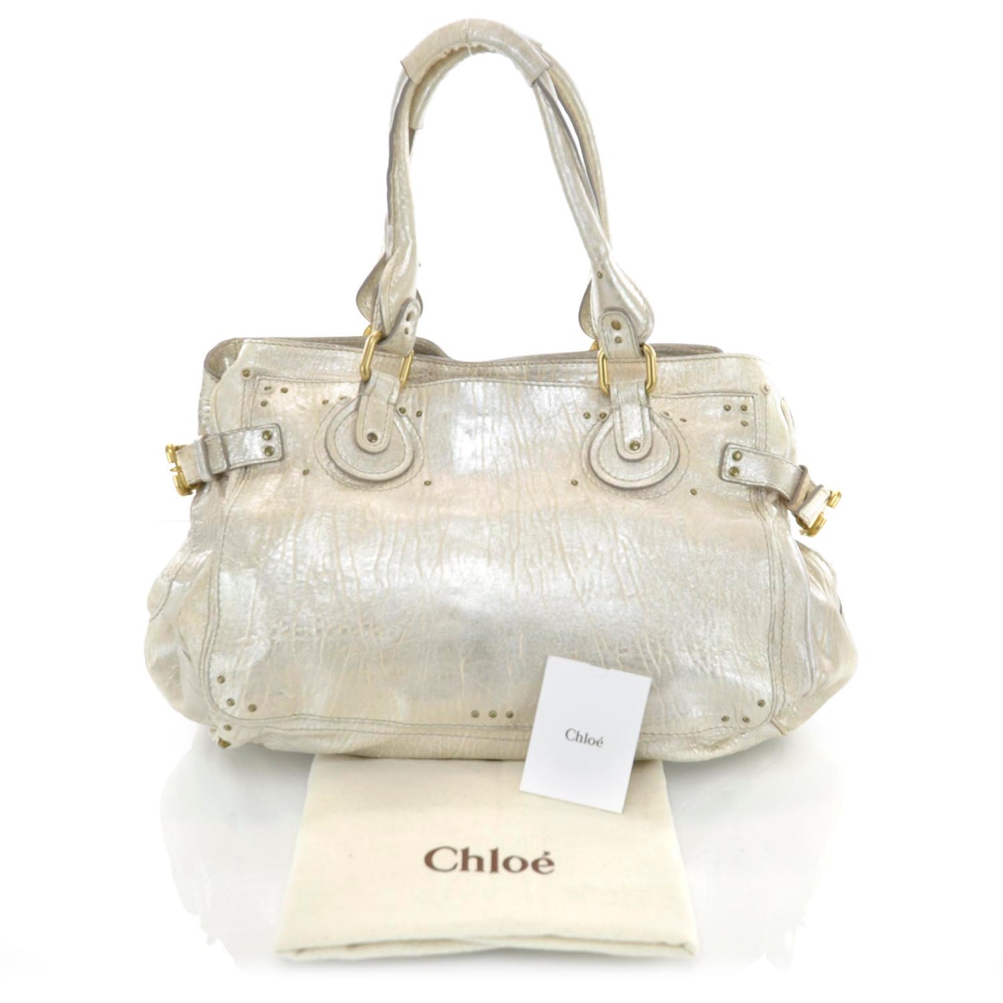 Leather Large Paddington Tote Metallic