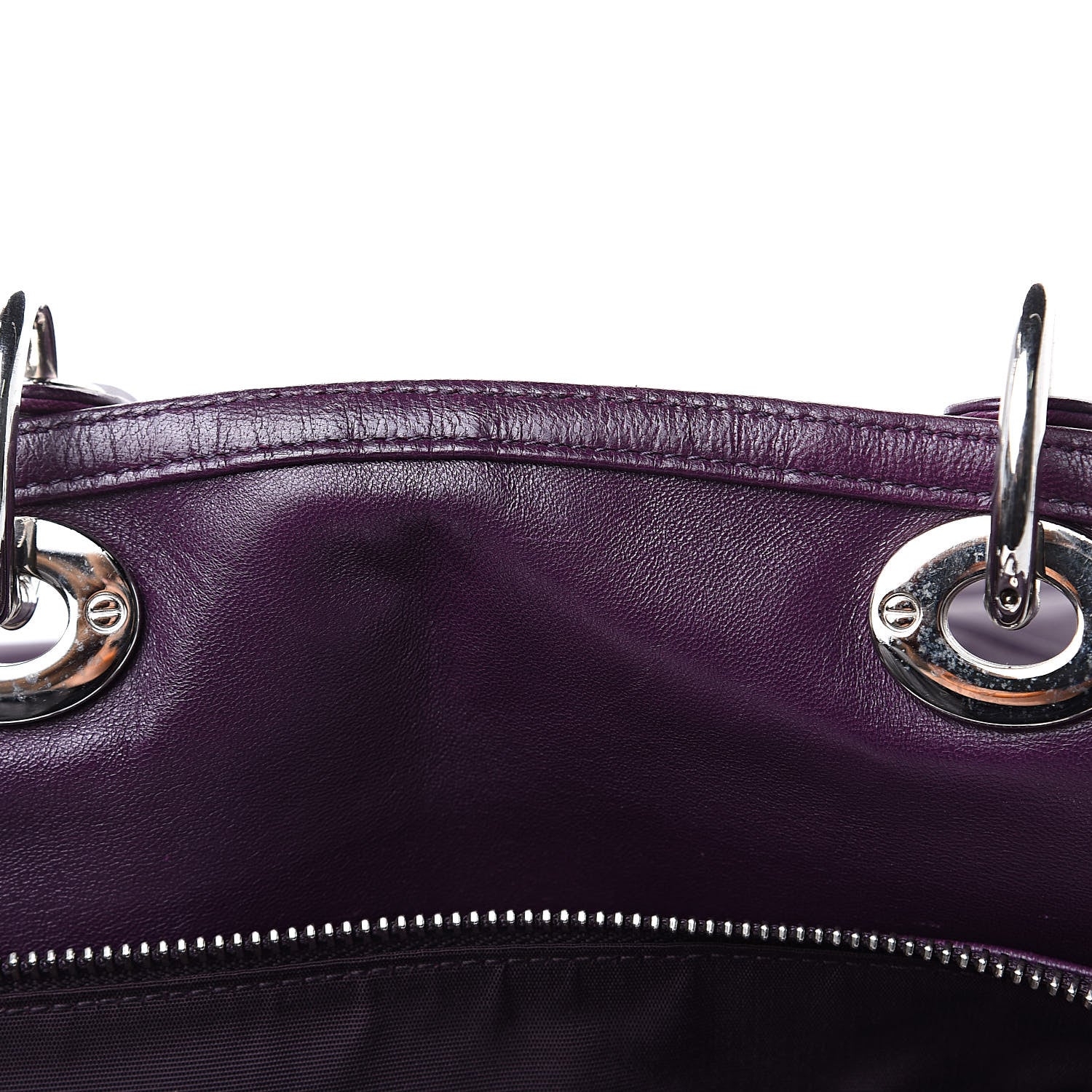 Christian Dior Lambskin Cannage Medium Granville Tote Purple 15 of 16