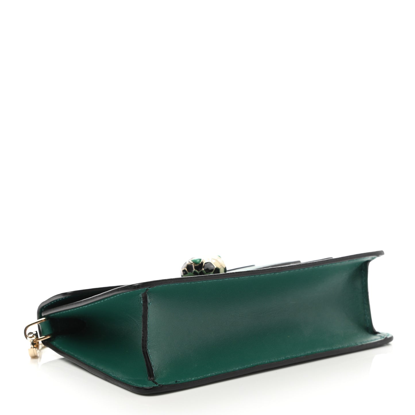 Calfskin Mini Serpenti Forever Flap Clutch Emerald Green