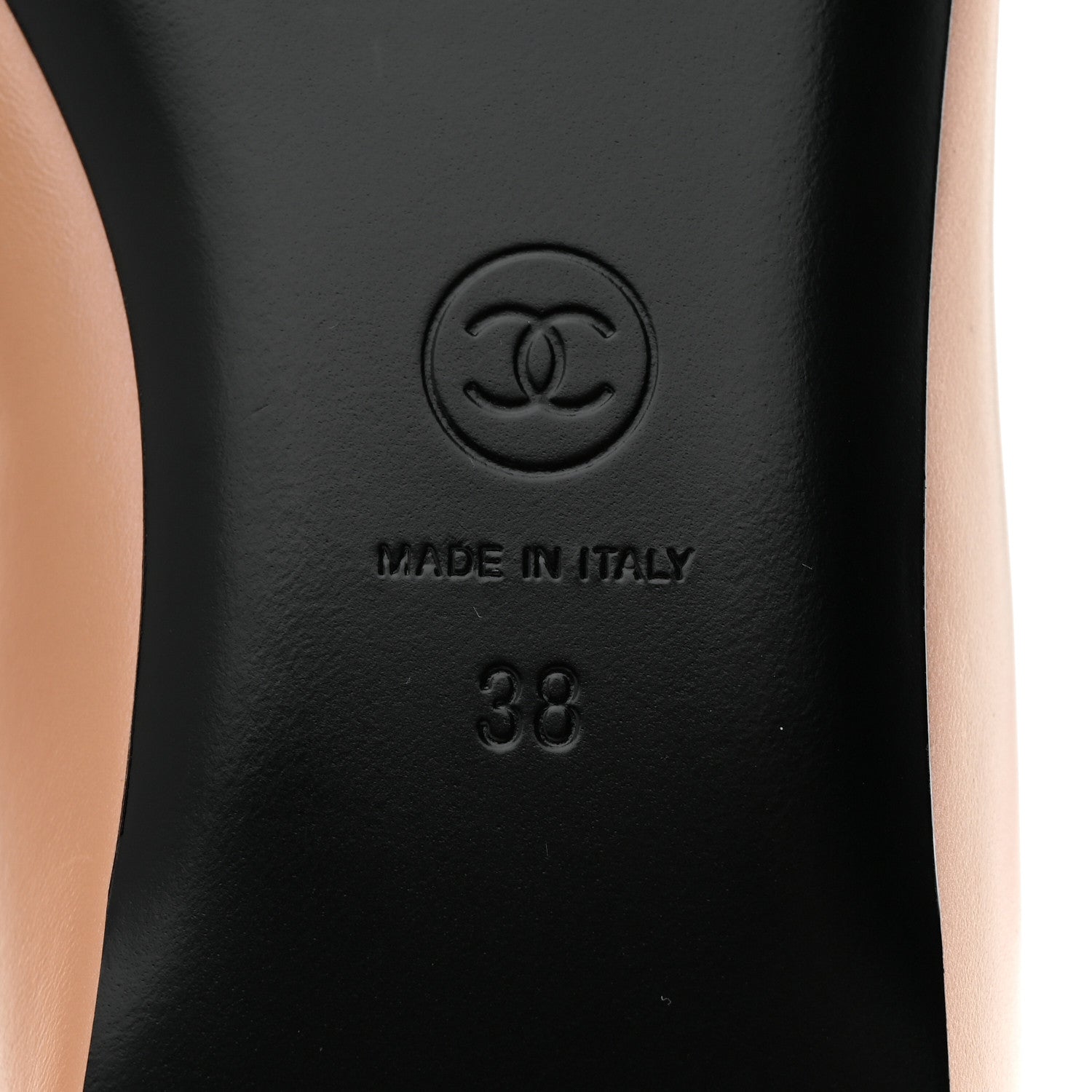 Chanel Lambskin Mary Jane Flats 38 Beige Black 8 of 9