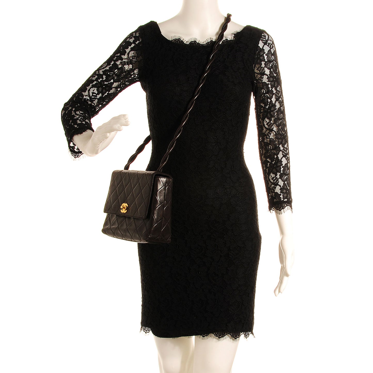 Lambskin Small Shoulder Flap Bag Black