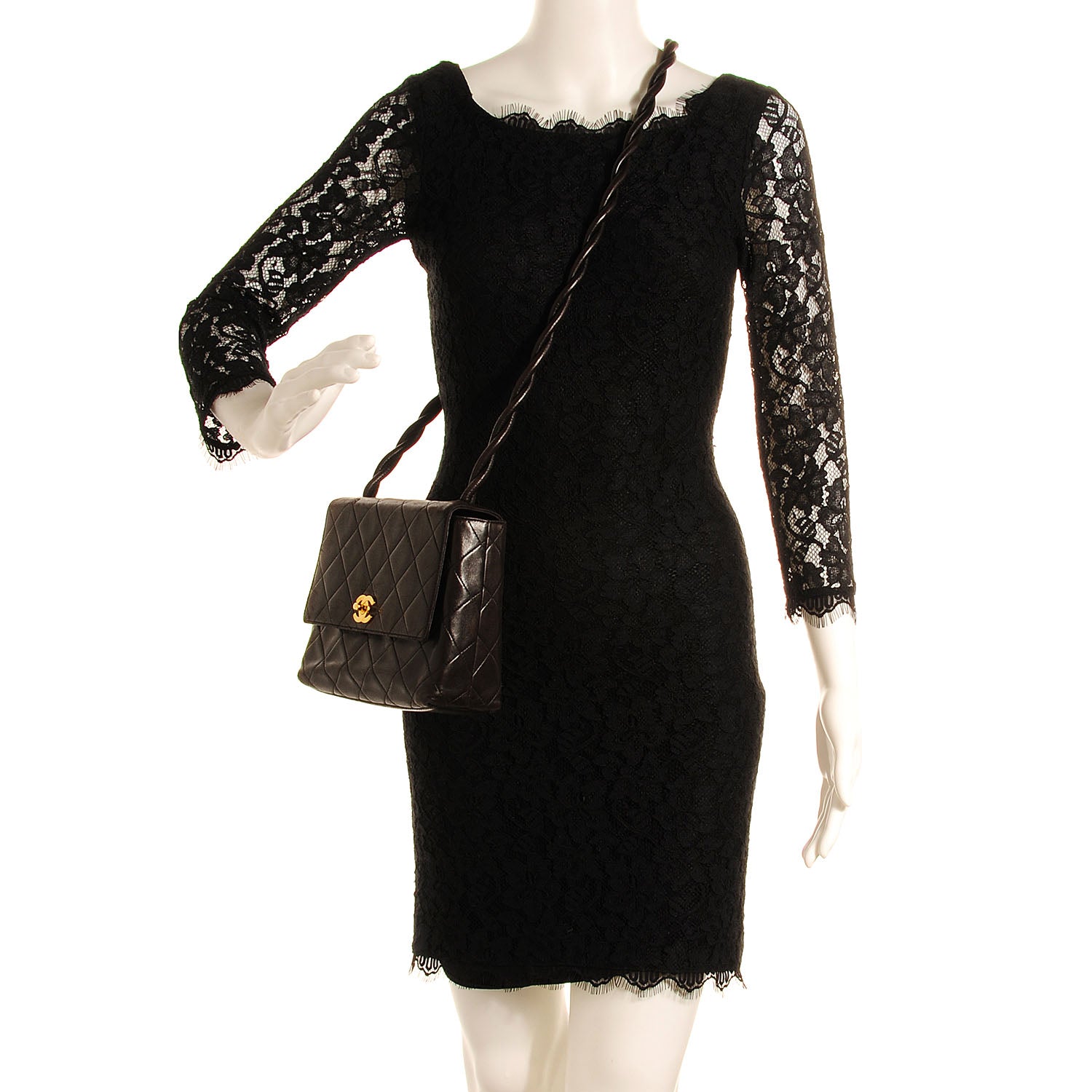 Chanel Lambskin Small Shoulder Flap Bag Black 2 of 8