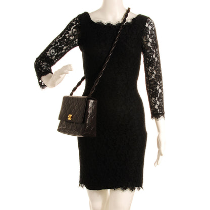 Chanel Lambskin Small Shoulder Flap Bag Black 2 of 8