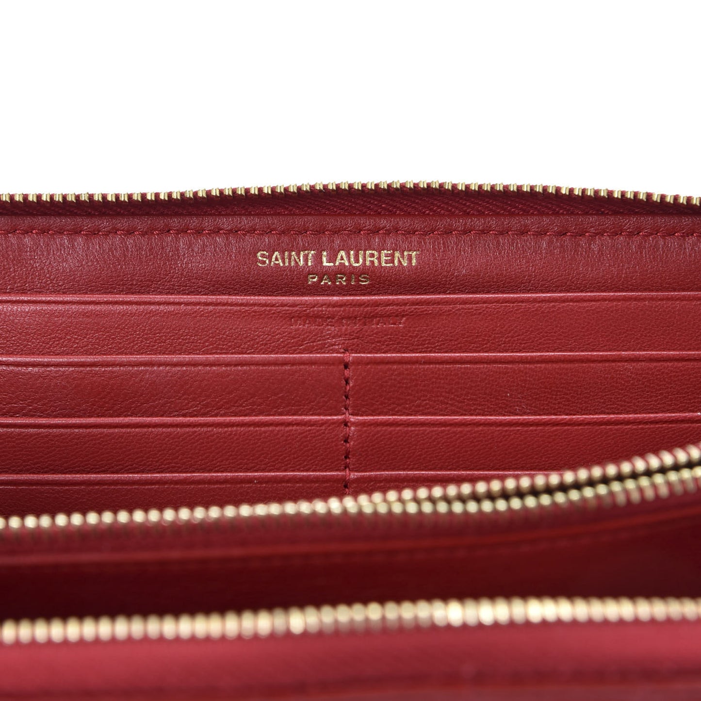 Lambskin Matelasse Monogram Vicky Zip Around Wallet Rouge Eros