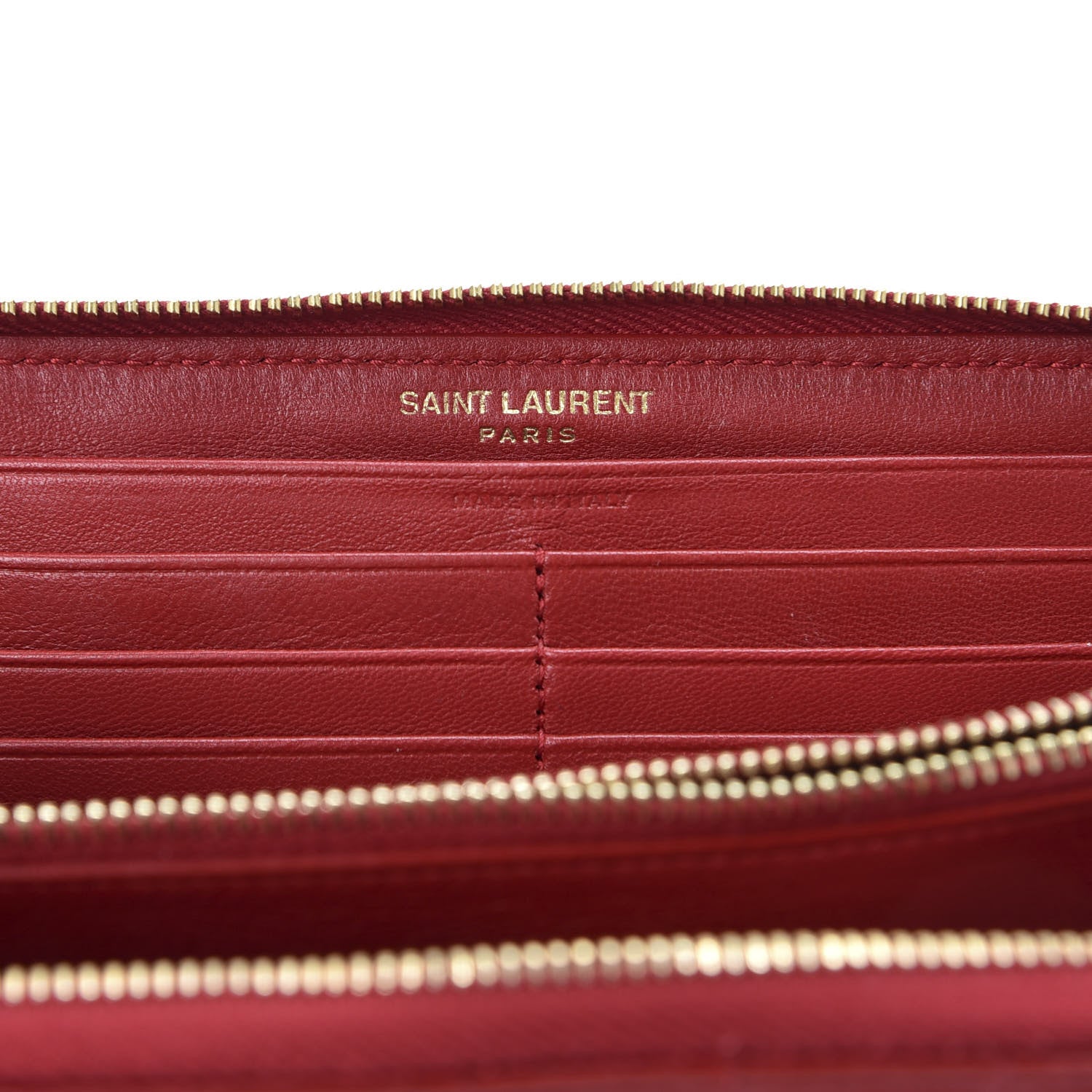 Saint Laurent Lambskin Matelasse Monogram Vicky Zip Around Wallet Rouge Eros 7 of 13