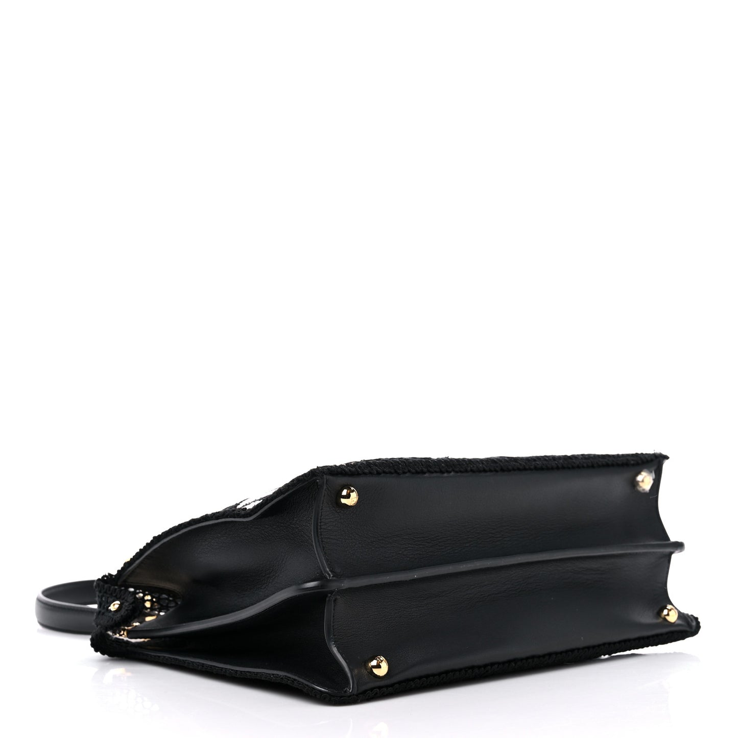 Calfskin Lace Medium Peekaboo I SEE U Satchel Black Multicolor Light Rose