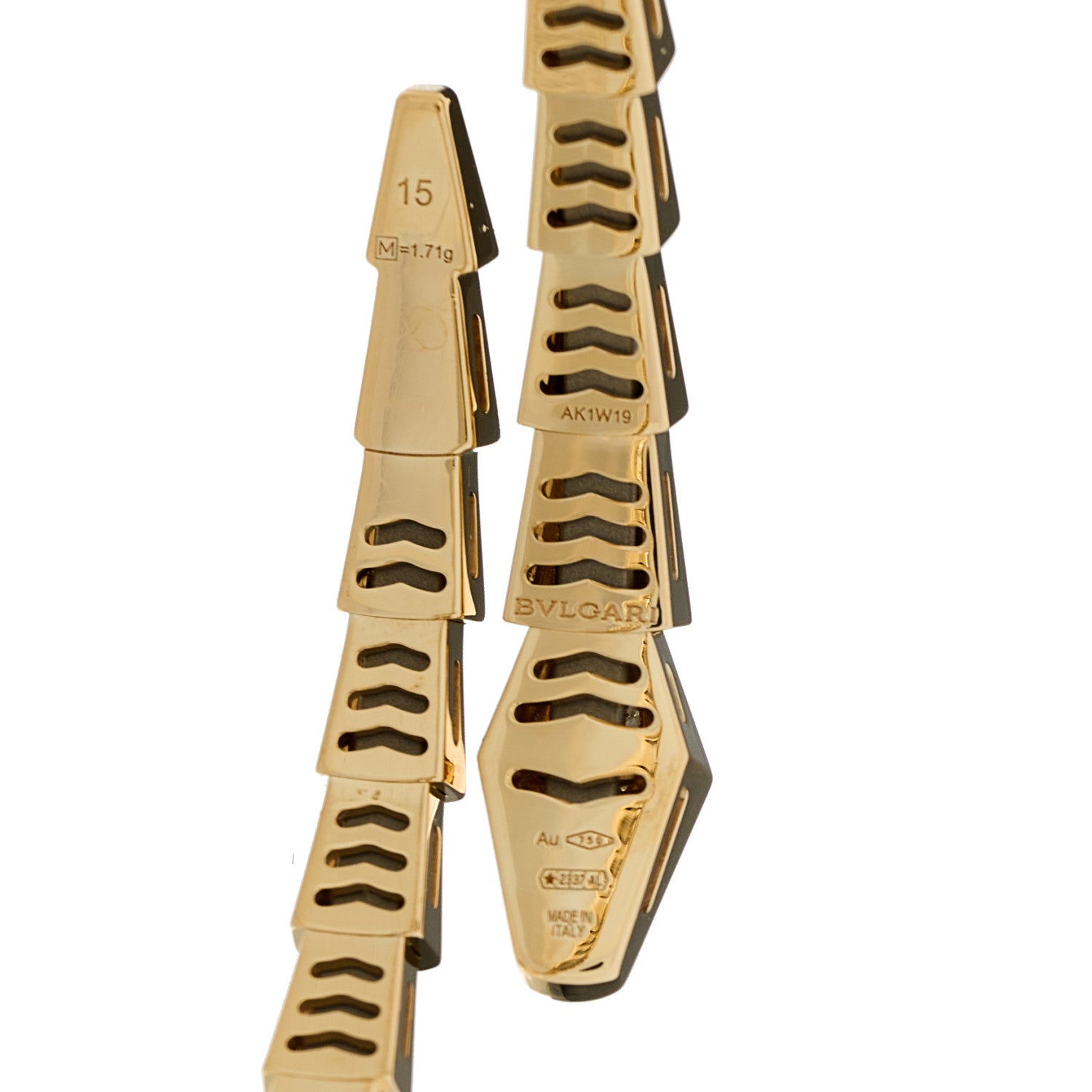 Bulgari 18K Yellow Gold Diamond Serpenti Viper Bracelet 15 3 of 4