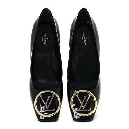 Louis Vuitton Patent Madeleine Pumps 37.5 Black 5 of 10