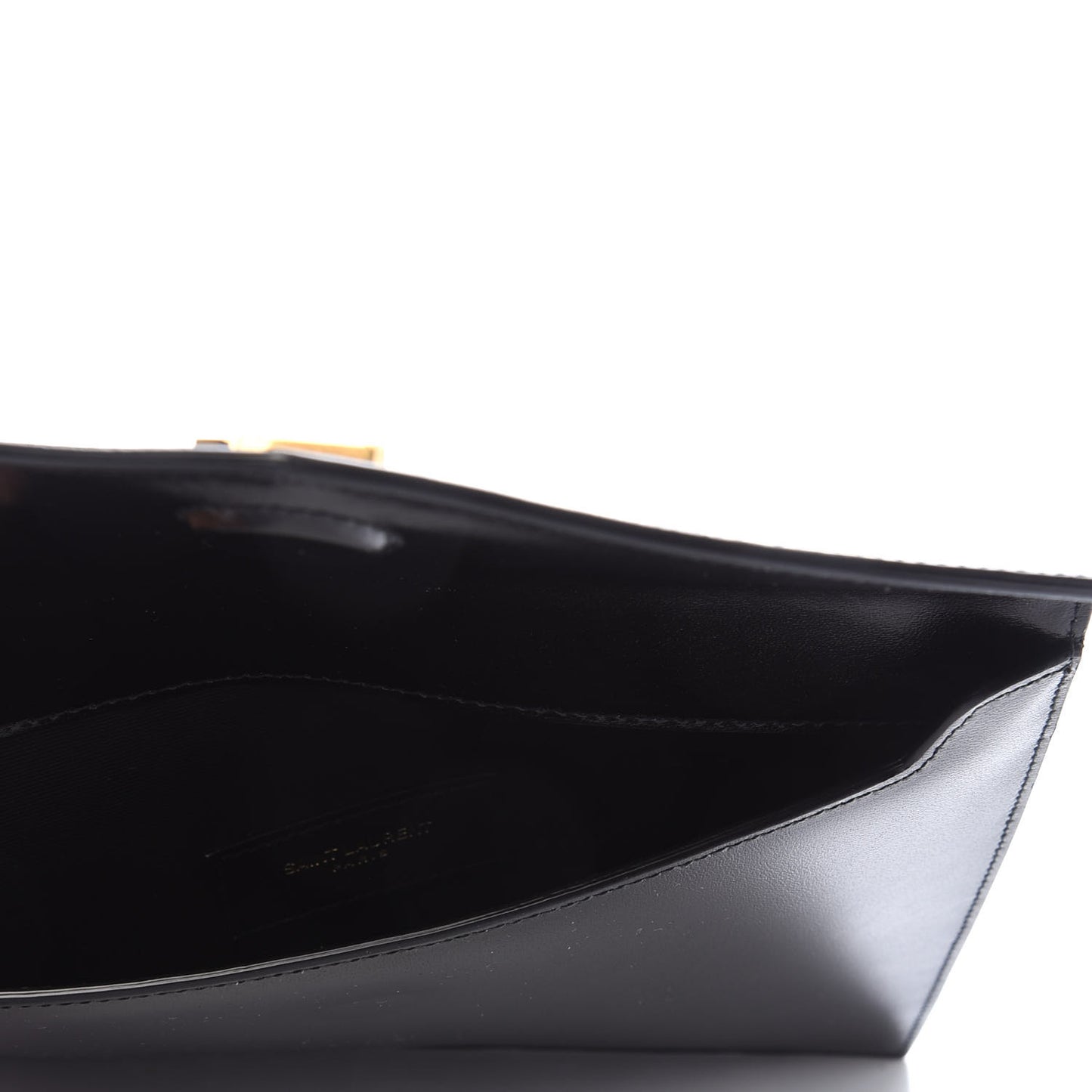 Smooth Shiny Calfskin Monogram Uptown Baby Pouch Black