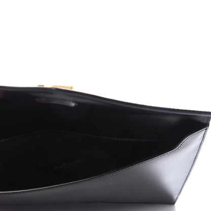 Saint Laurent Smooth Shiny Calfskin Monogram Uptown Baby Pouch Black 5 of 7