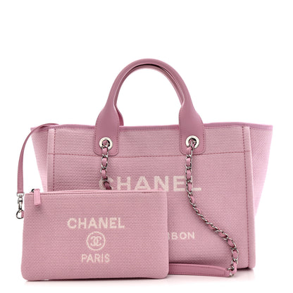 Chanel Mixed Fibers Small Deauville Tote Dark Pink 3 of 12