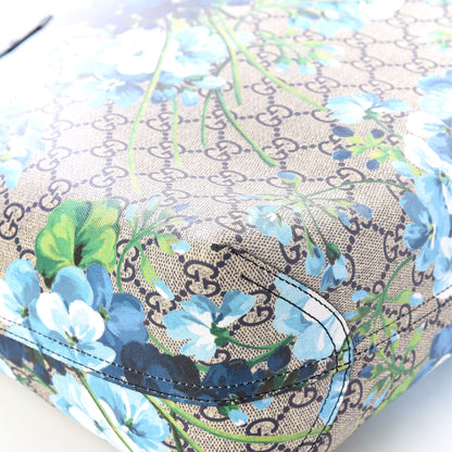 Gucci GG Supreme Monogram Blooms Medium Reversible Tote Beige Blue Navy 6 of 10