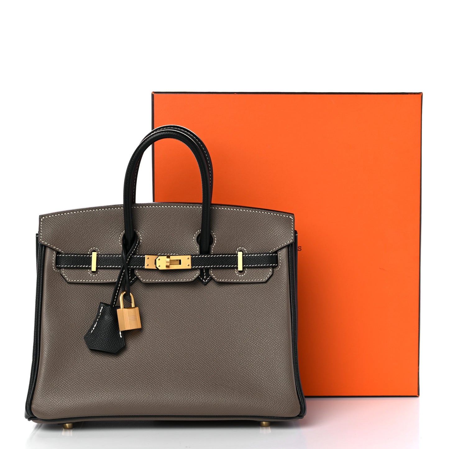 Epsom Horseshoe Birkin 25 Etoupe Black