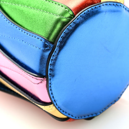 Christian Louboutin Metallic Calfskin Mini Pleated Marie Jane Bucket Bag Multicolor 7 of 8