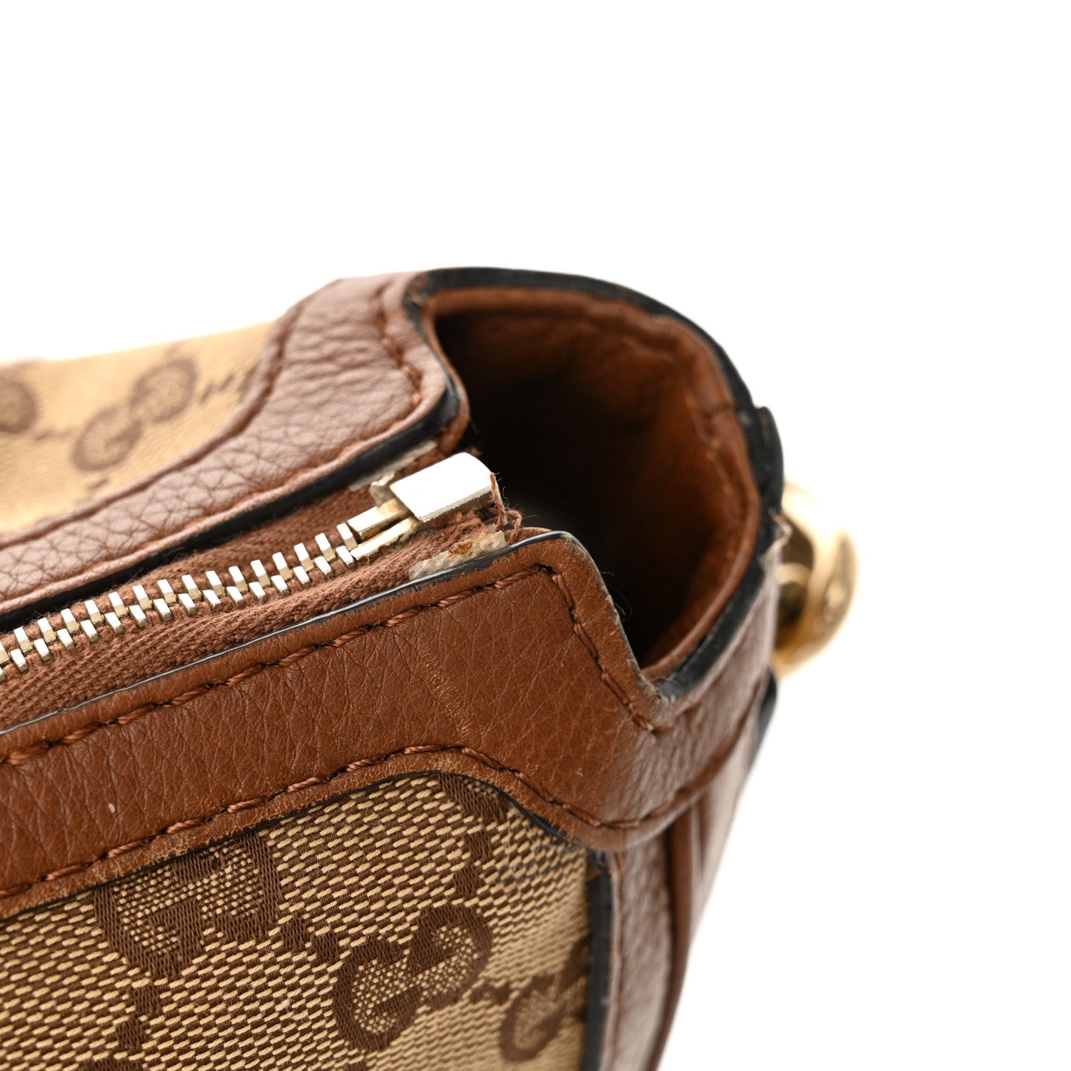 Gucci Monogram Cellarius Calfskin Medium Bella Hobo Beige Ebony Cuir 13 of 14