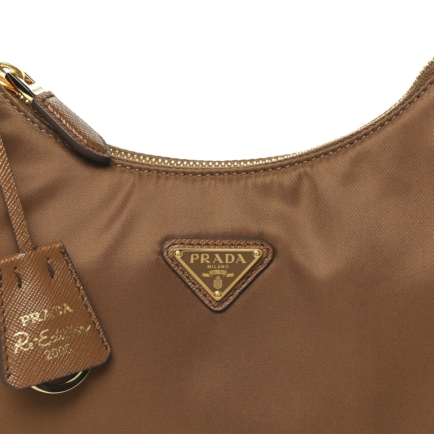Re-Nylon Saffiano Mini Re-Edition 2005 Bag Brandy