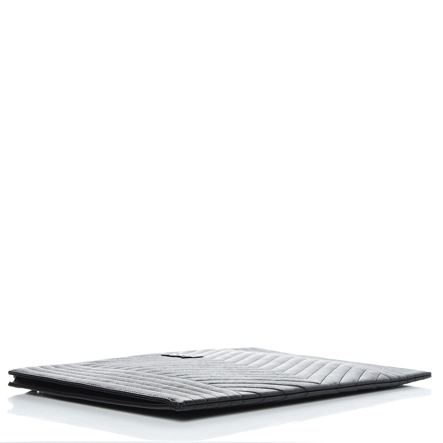 Lambskin Mixed Matelasse Classic Monogram Zipped Document Holder Black