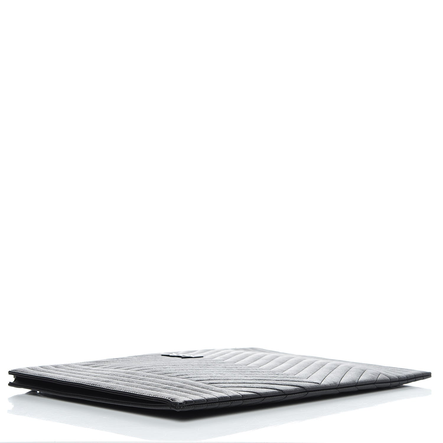 Saint Laurent Lambskin Mixed Matelasse Classic Monogram Zipped Document Holder Black 4 of 7