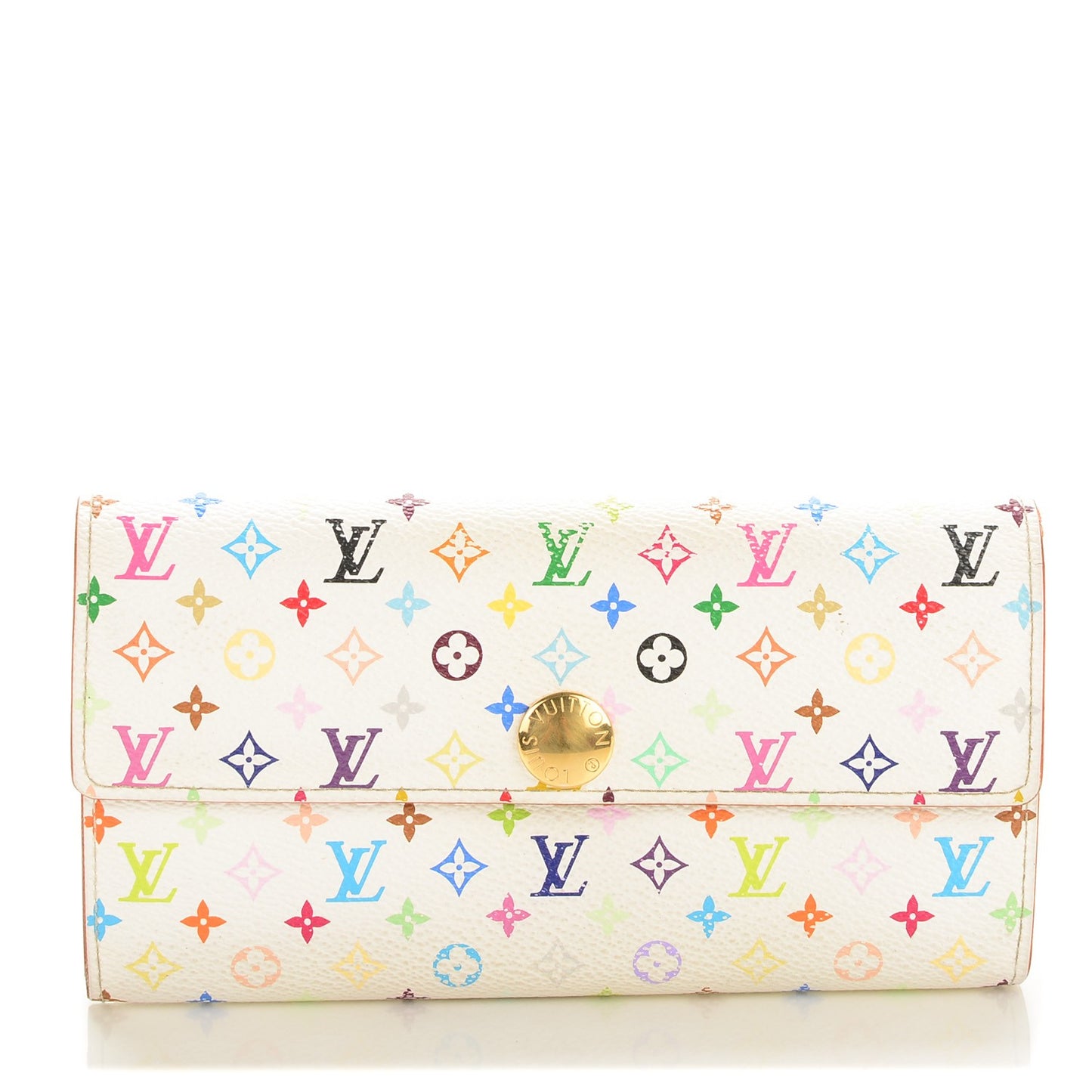 Monogram Multicolor Sarah Wallet White